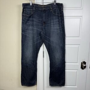 American Eagle Relaxed Straight Jeans Men's 38/32 (41/31) Faded Blue Denim